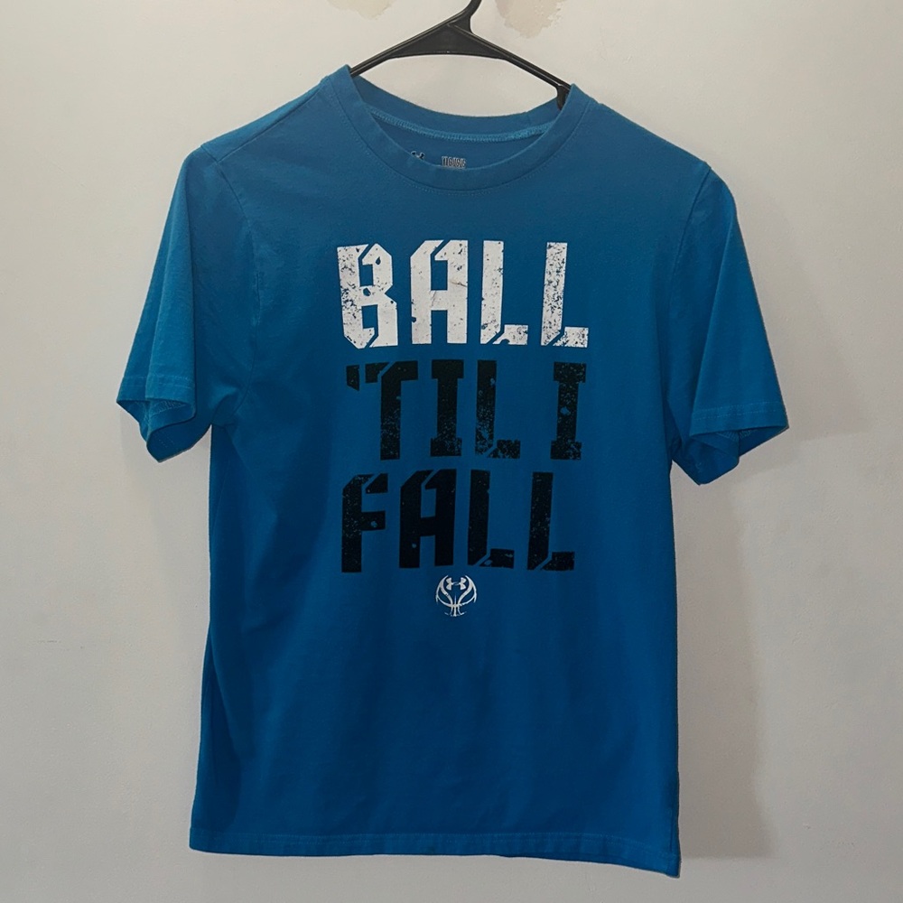 Under Armour Blue 'Ball 'Til I Fall' Tee Boys